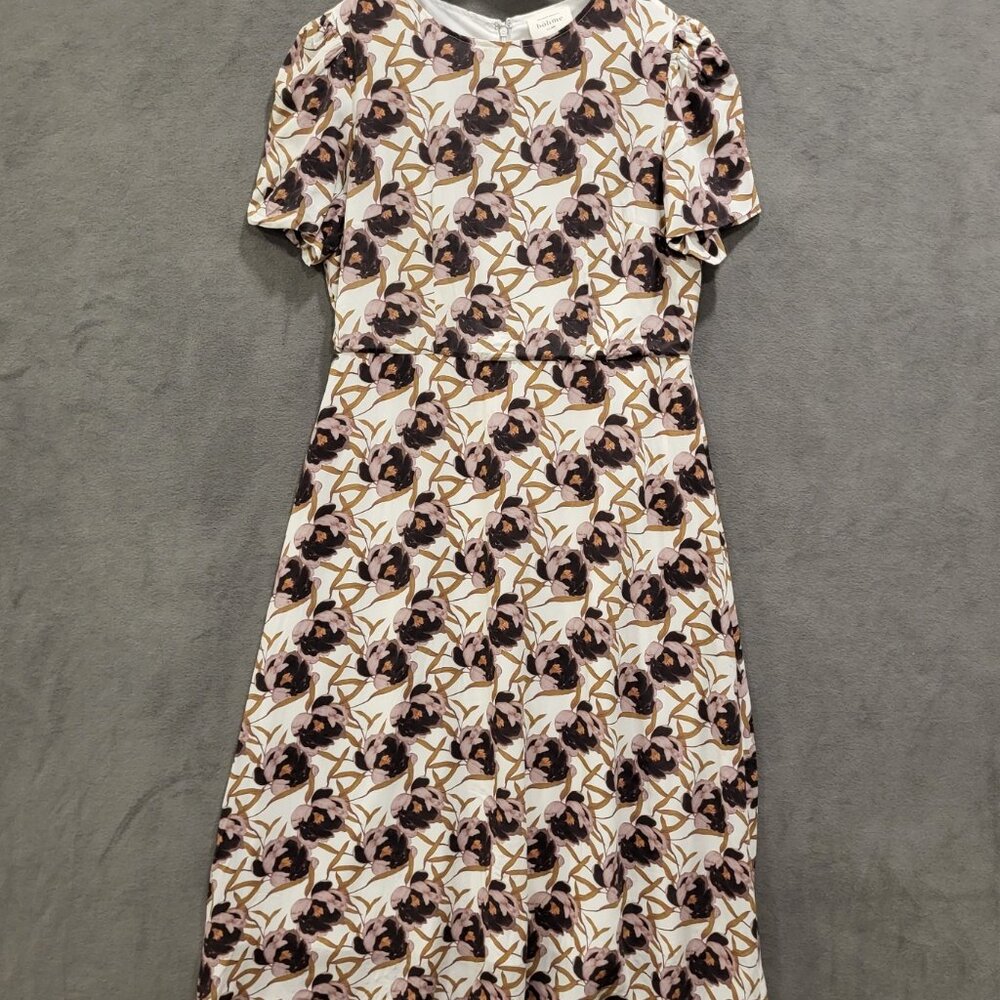 Bohme Anthropologie Maxi Dress Women's Size Large Floral Lined‎ Flowy Boho Sexy
